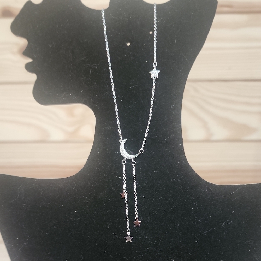 Sterling Silver ⭐️ Star and Moon 🌚 Necklace
